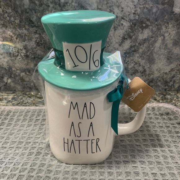 Rae Dunn Other - Rae Dunn Disney MAD AS A HATTER Mug with Top Hat Topper
